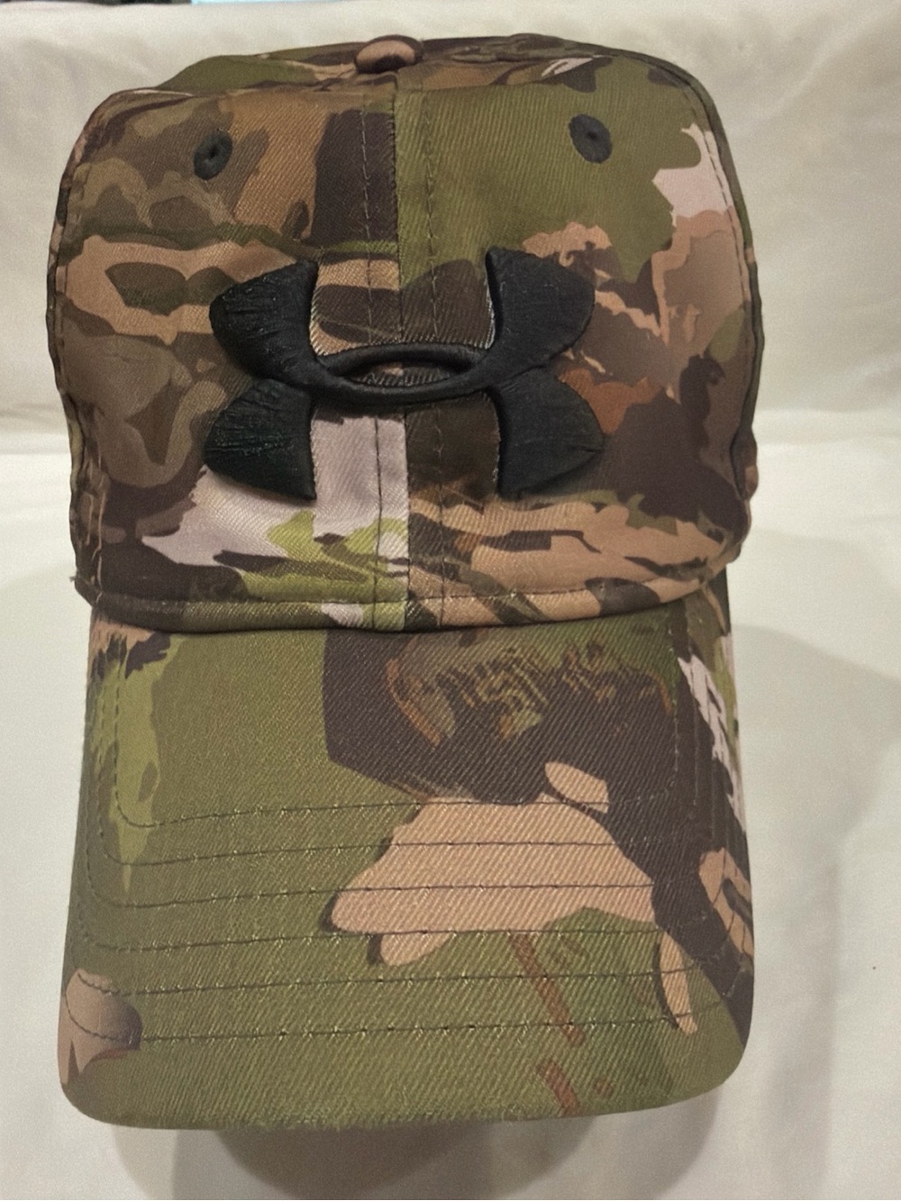 Under Armour Camo Baseball Cap with Black Logo